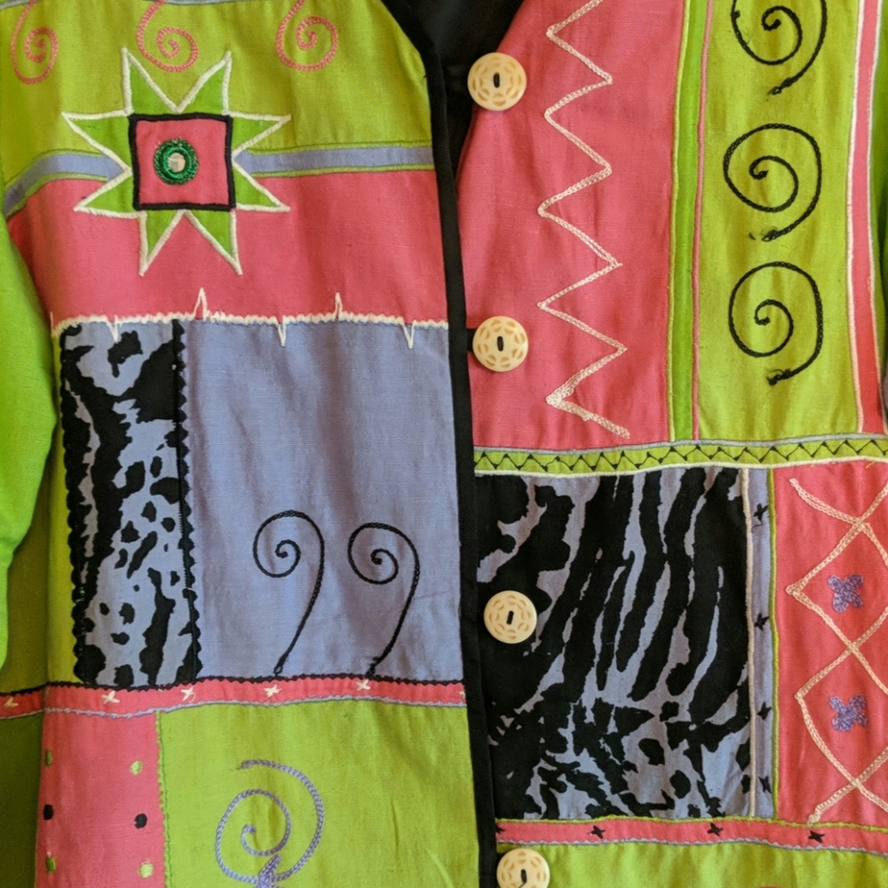 Indigo Moon colorful embroidered Blazer me… - Picture 3 of 8